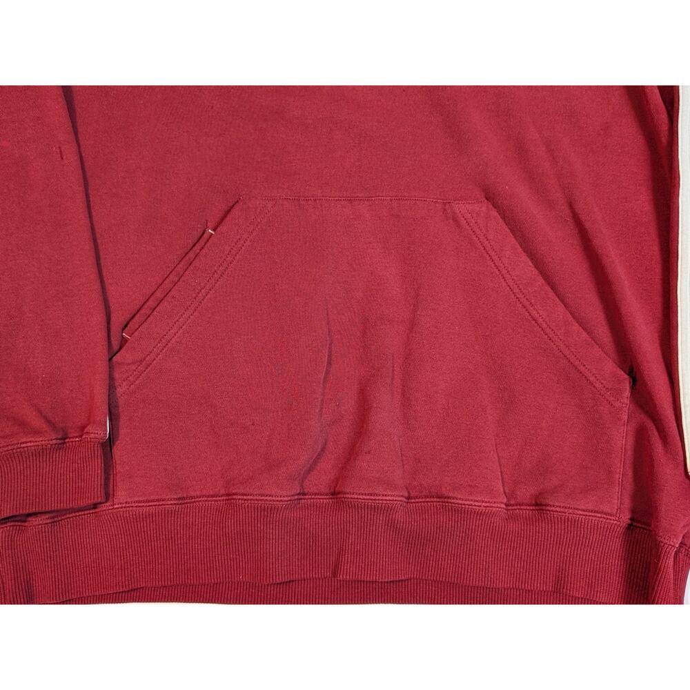 adidas Men's Maroon Logo Hoodie with Stripe Sleeves - Picture 7 of 11